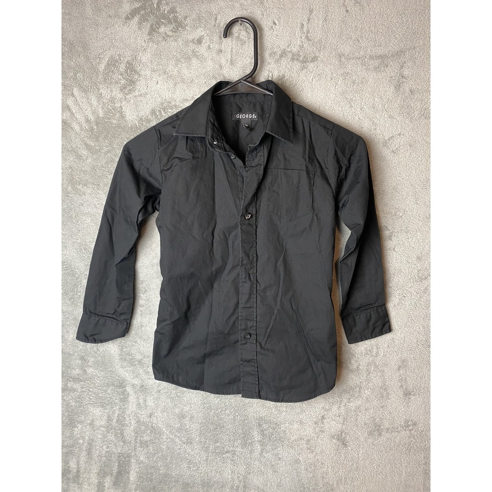 George Boys S Black Dress Shirt Long Sleeve